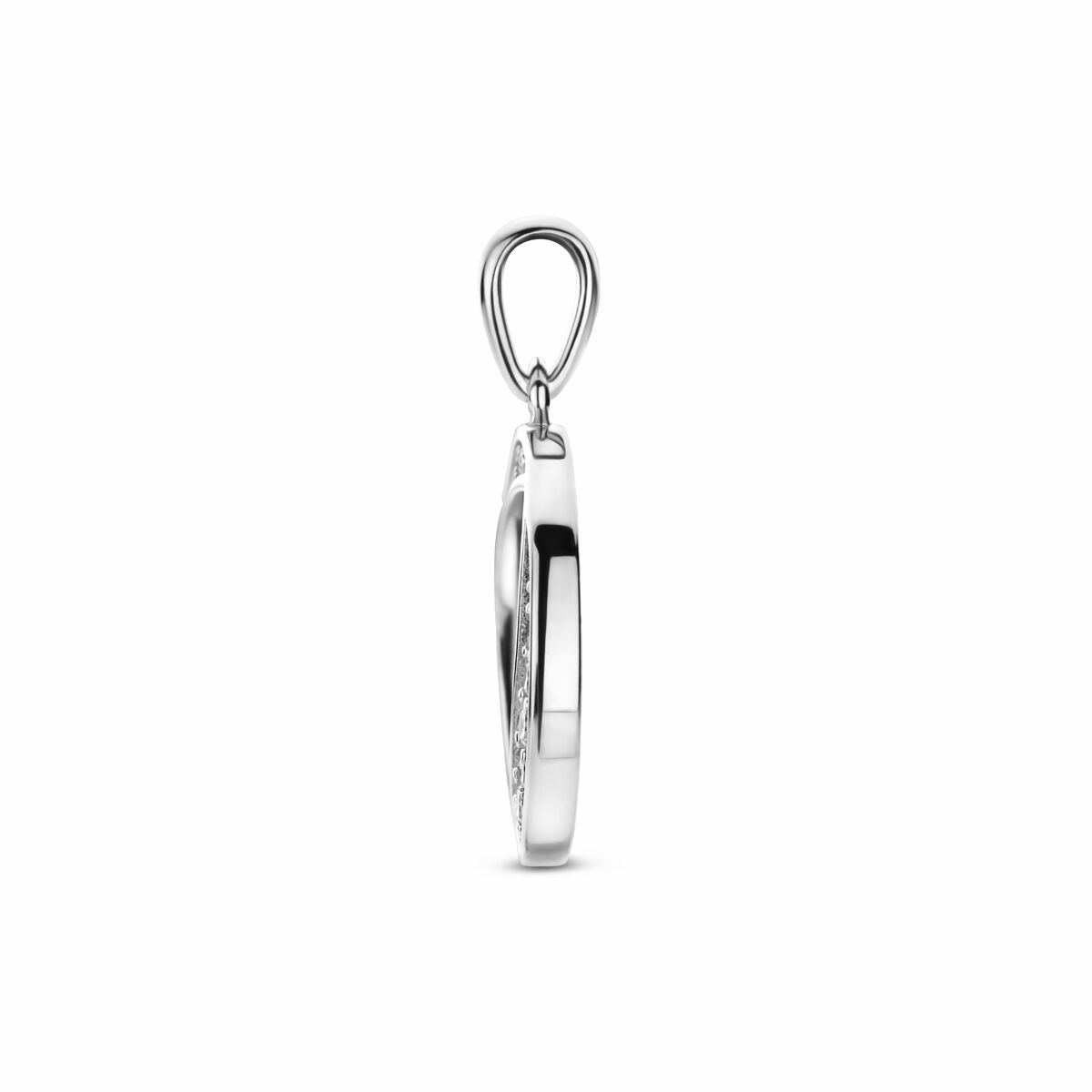 Zilveren gerhodineerde hanger zirkonia 23 mm - 1341907 - PansiteNederland.nl