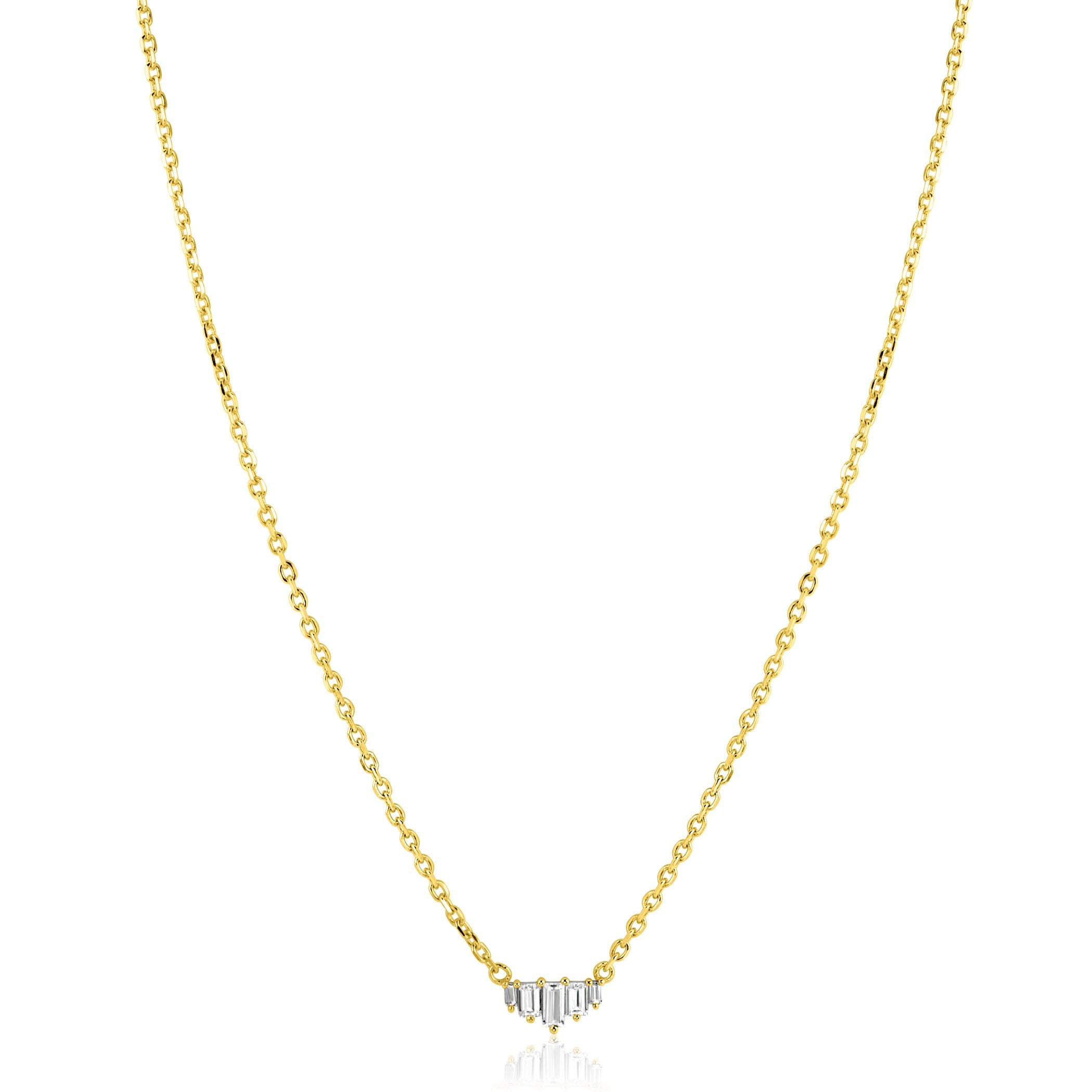 ZINZI Verguld Zilveren Ketting 42-45cm - ZIC2723Y