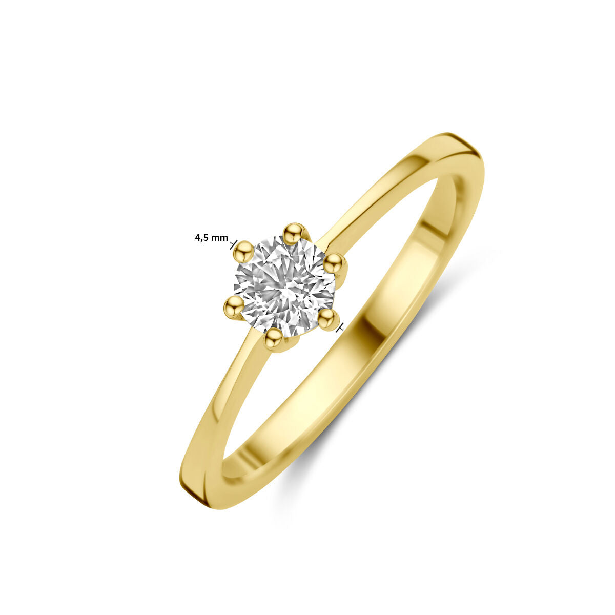 Ring zirkonia 14K geelgoud