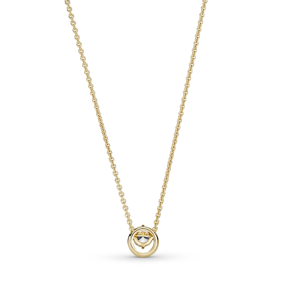Pandora Sprankelende Ronde Halo Ketting met Hanger goudverguld 361174C01