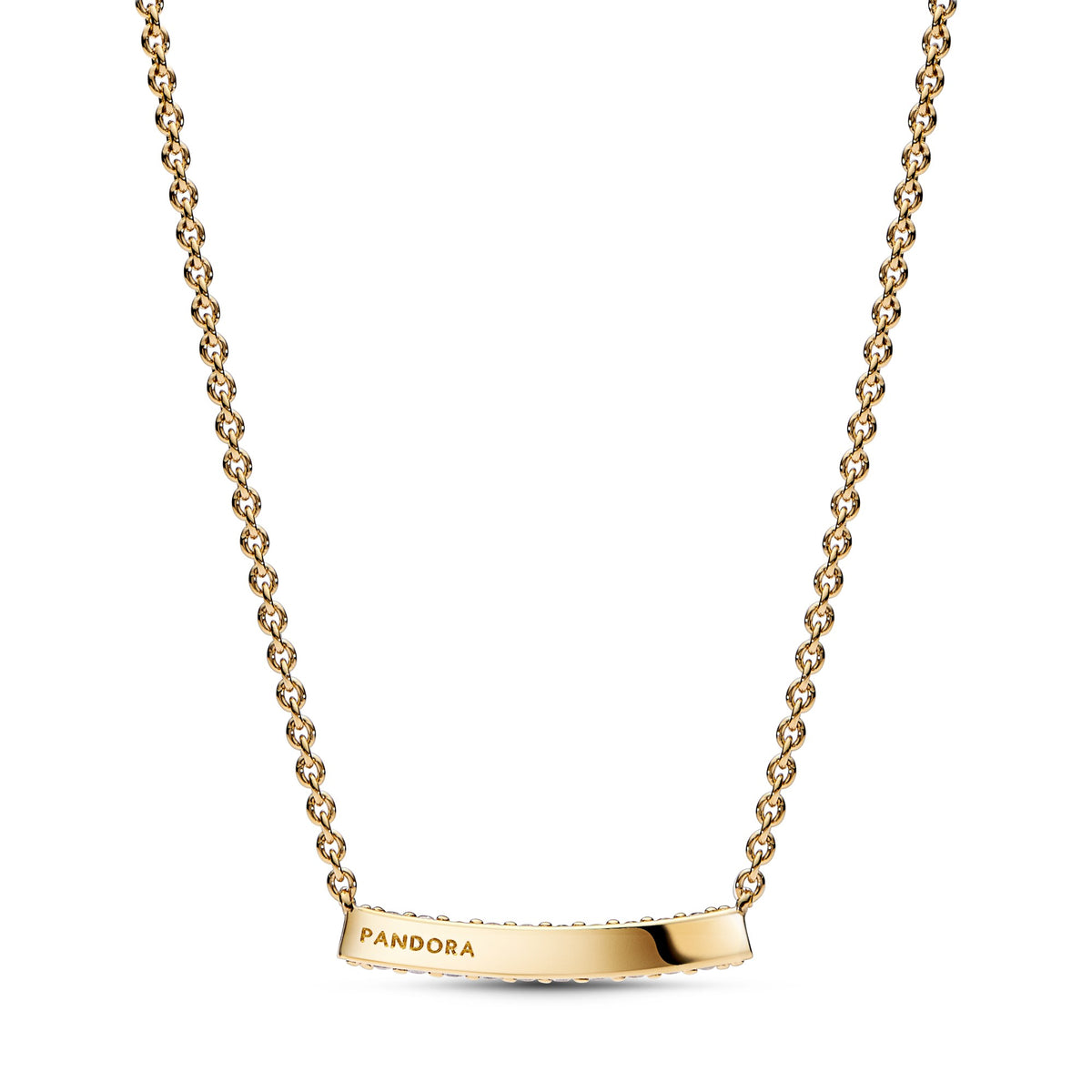 Pandora Timeless Pavé Enkele Rij Balk Halsketting goudverguld 362635C01