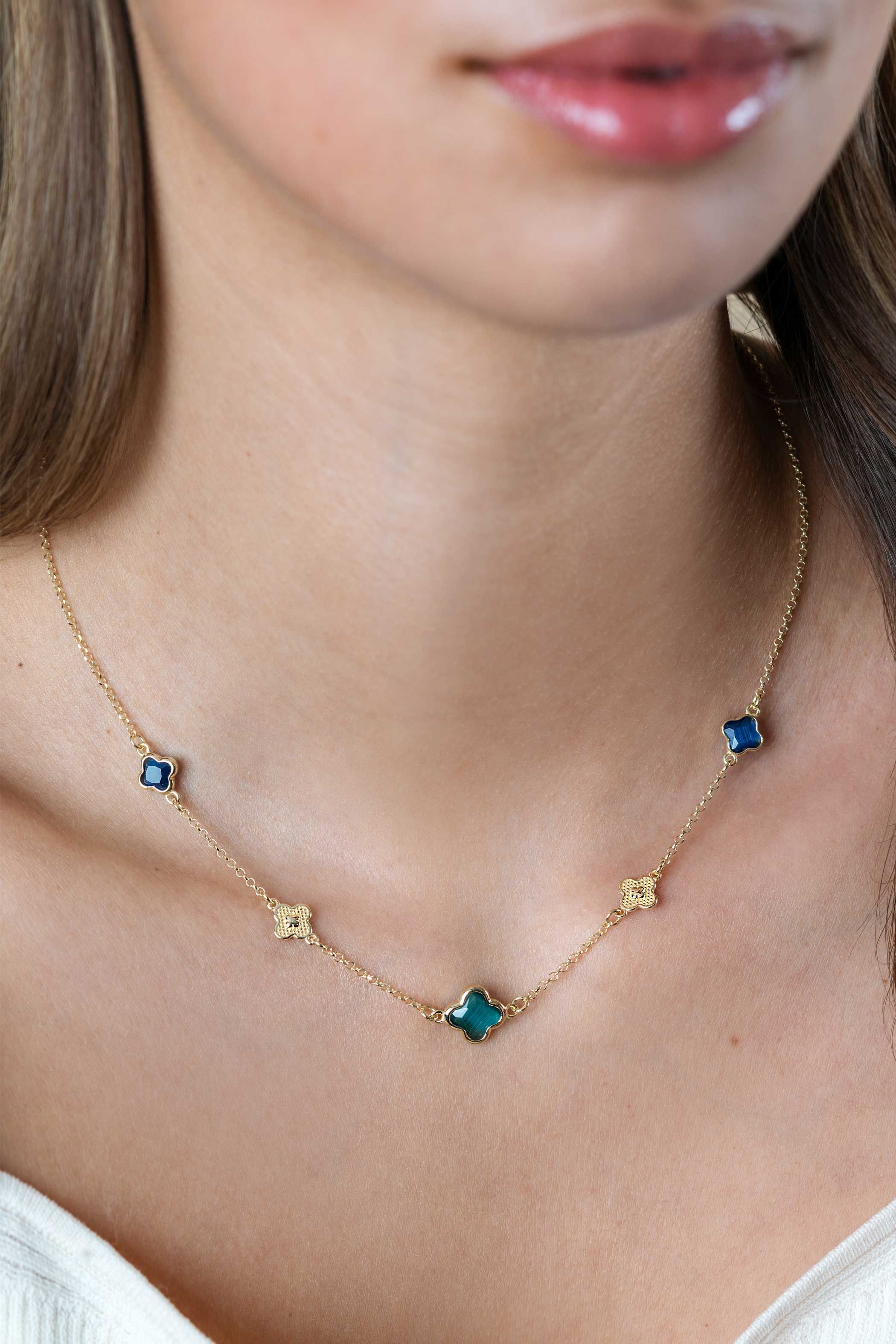 ZINZI Verguld Zilveren Ketting met Zirkonia - ZIC2583