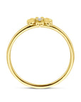 14K Geelgouden ring bloem en zirkonia 4031059