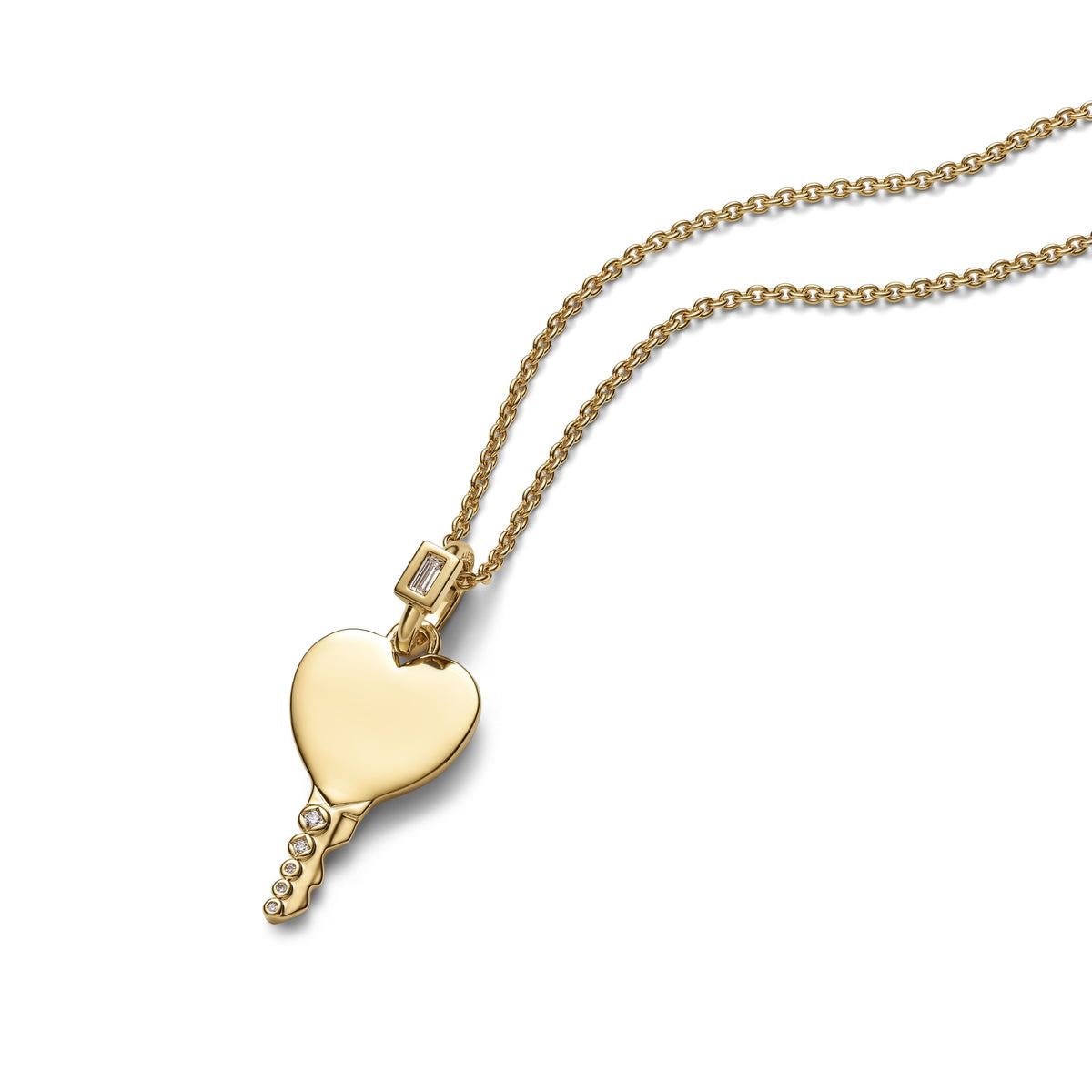Pandora Graveerbare Hart Sleutelvormige Hanger goudverguld 364353C01