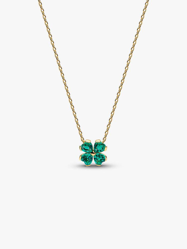 Pandora Ketting met Groen Klavertjevier Hanger goudverguld 364502C01
