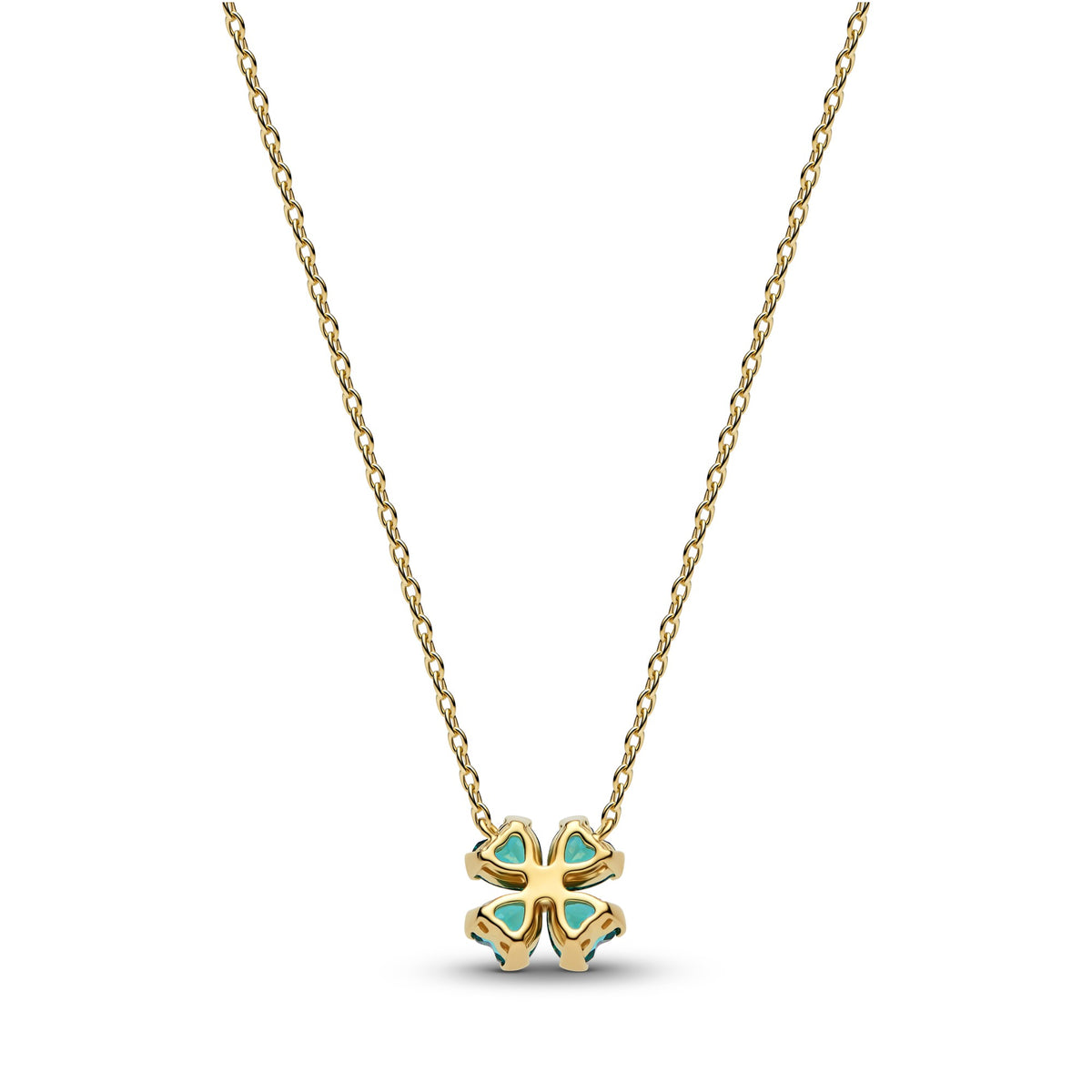 Pandora Ketting met Groen Klavertjevier Hanger goudverguld 364502C01