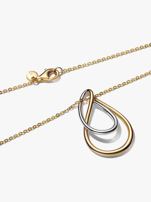 Pandora Tweekleurige Dubbele Hangerketting bicolor zilver en goudverguld 364668C00