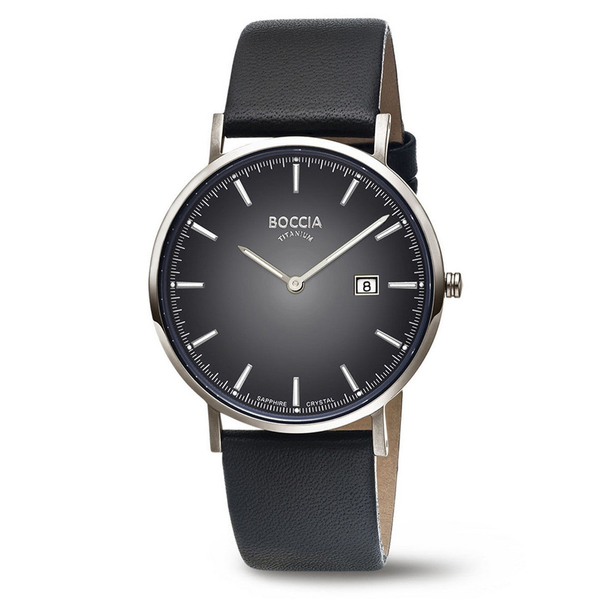 Boccia herenhorloge Titanium Leer Grijs 39mm 3648-04 - PansiteNederland.nl
