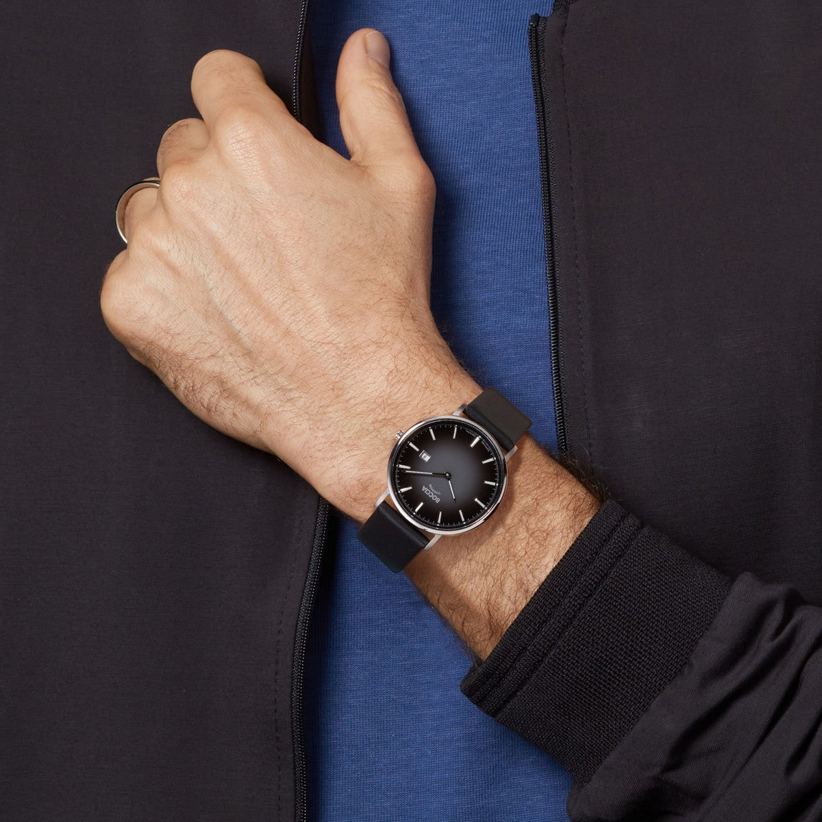 Boccia herenhorloge Titanium Leer Grijs 39mm 3648-04 - PansiteNederland.nl