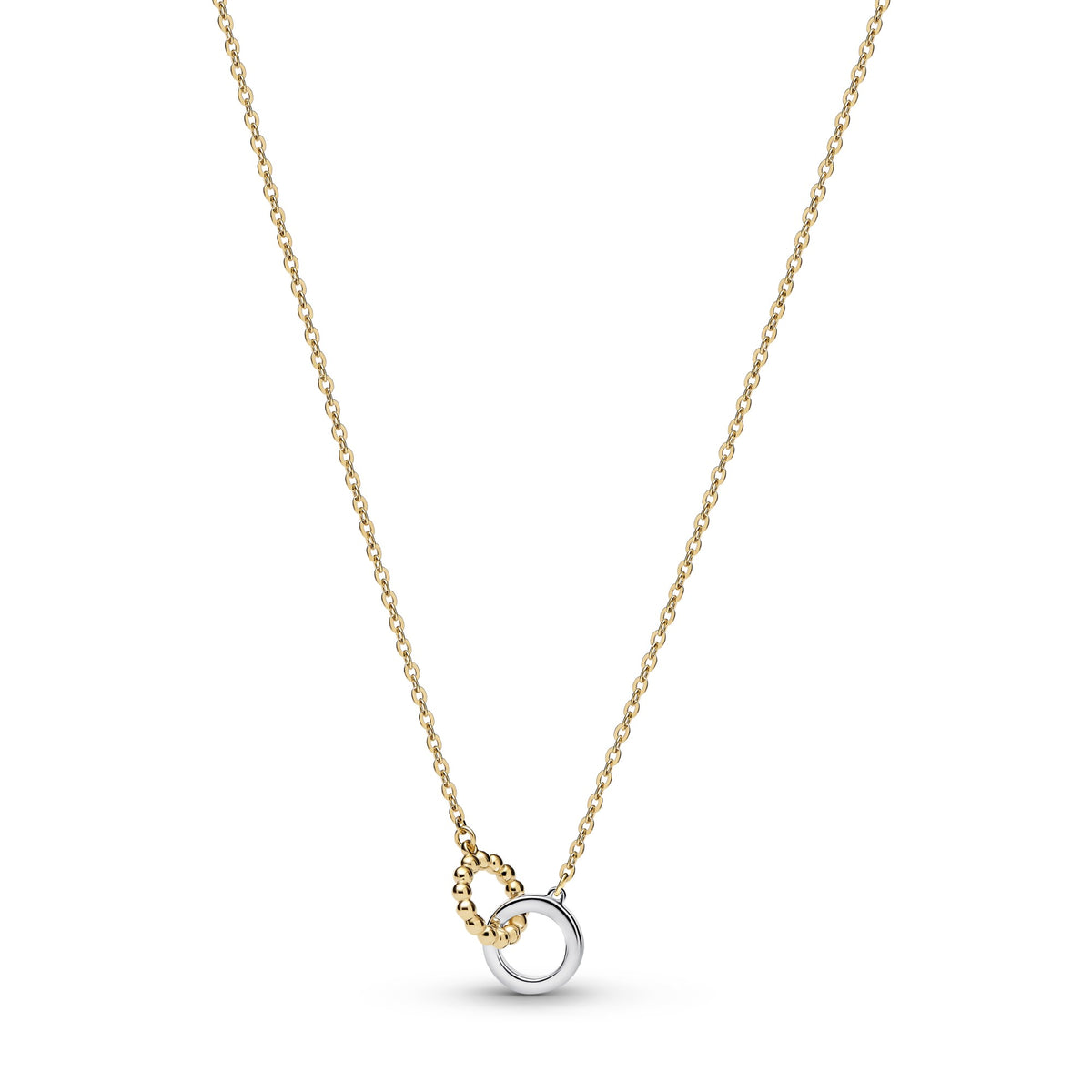 Pandora Kralen & Pavé Ineengrijpende Cirkels Ketting bicolor zilver en goudverguld 364825C01