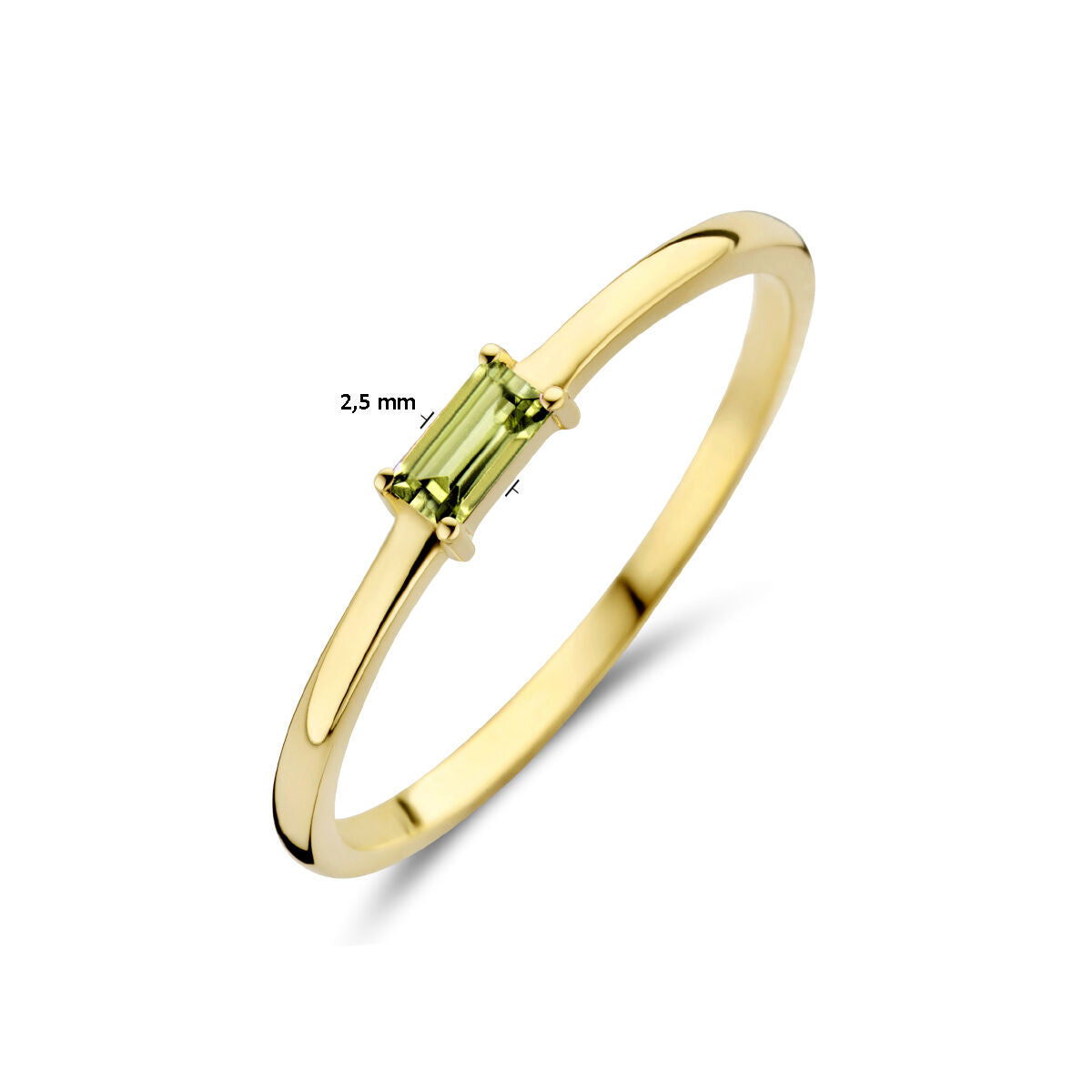 Ring met geboortesteen peridot augustus 14K geelgoud