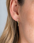Zinzi Gold 14 krt gouden oorstekers met twee trendy paperclip-schakels 25mm ZGO360