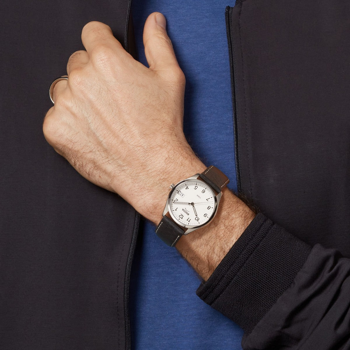 Boccia herenhorloge Titanium Leer Zwart 39mm 3669-01 - PansiteNederland.nl