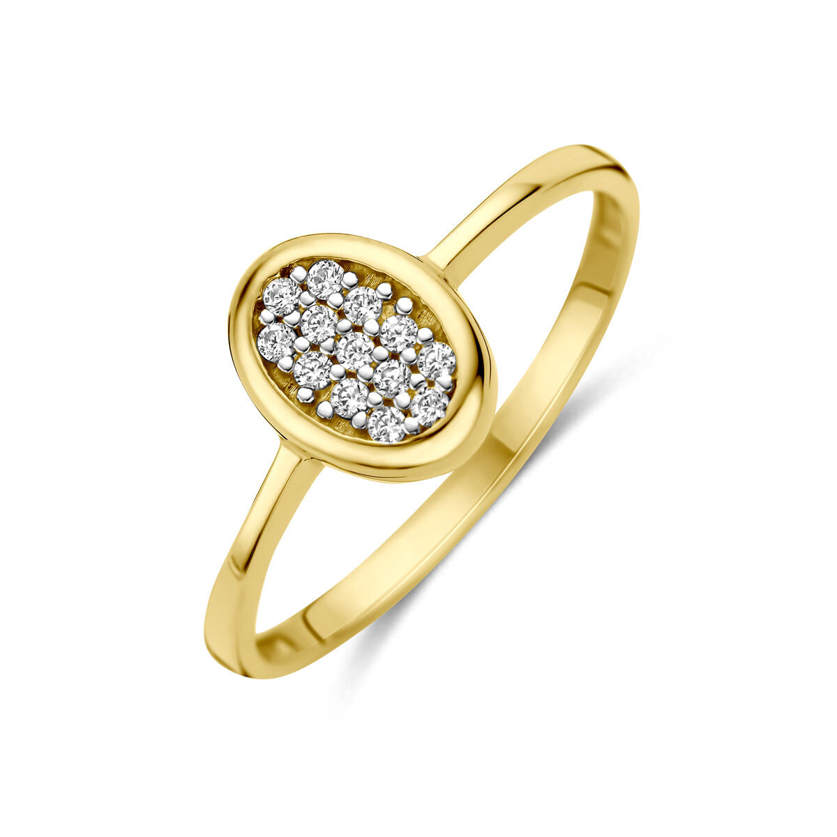 Ring zirkonia 14K geelgoud