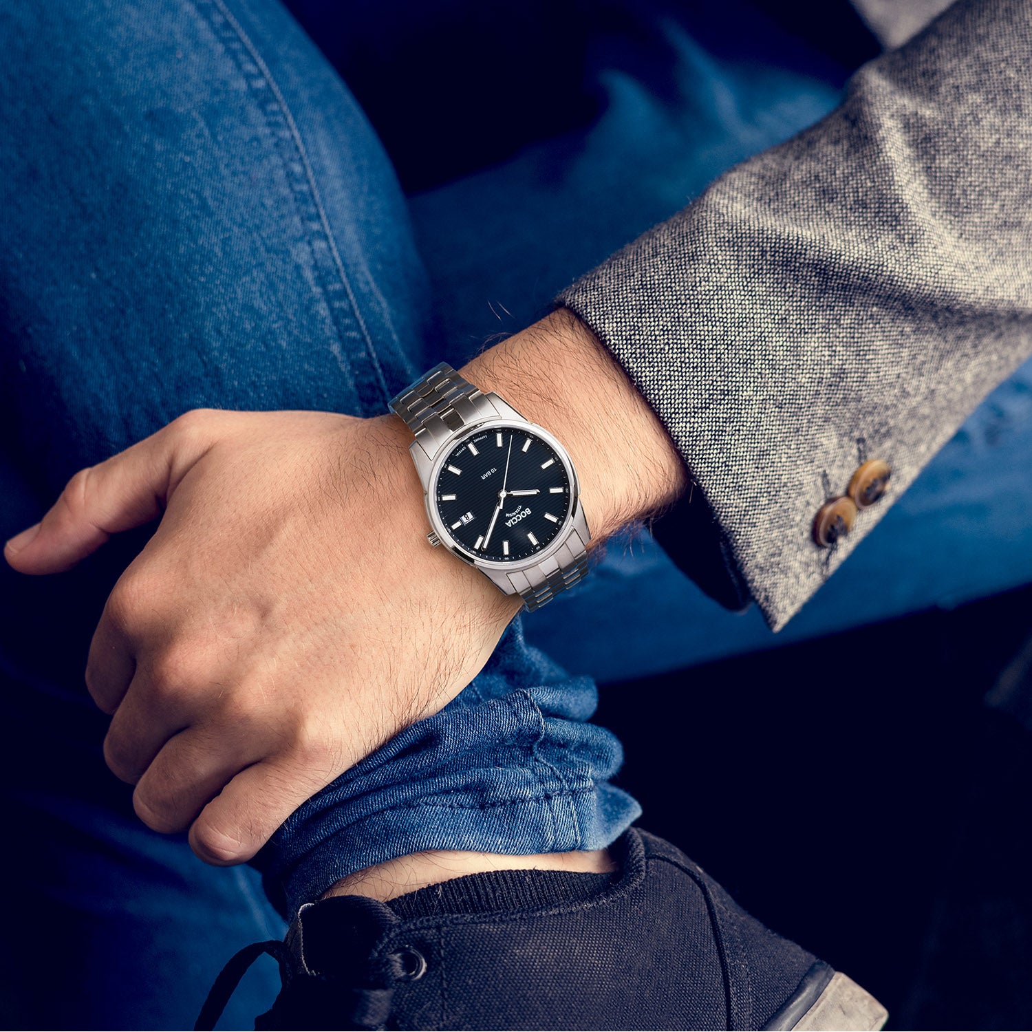 Boccia Titanium 3686-01 Heren Horloge 38mm