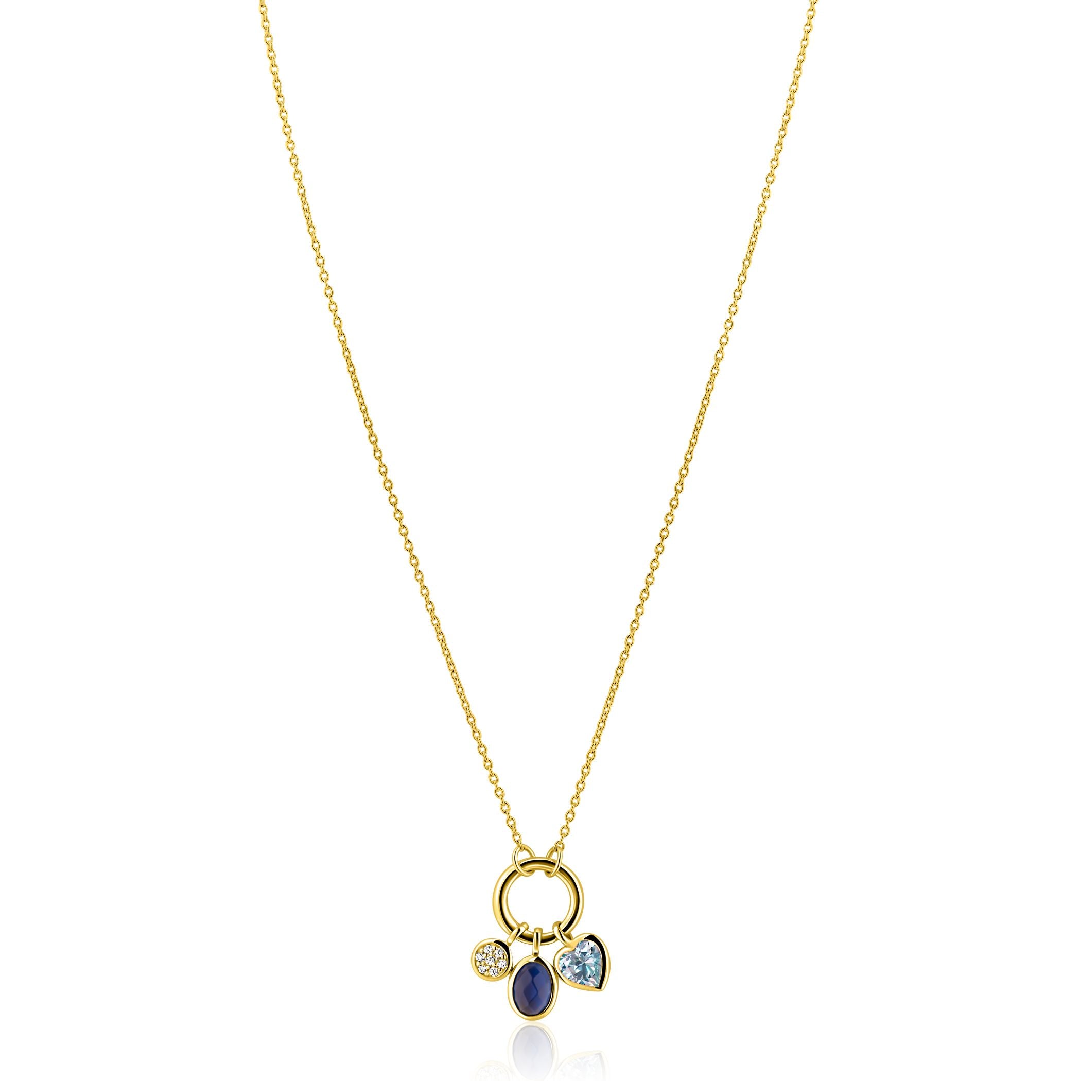 ZINZI Verguld Zilveren Ketting 42-45 cm - ZIC2737