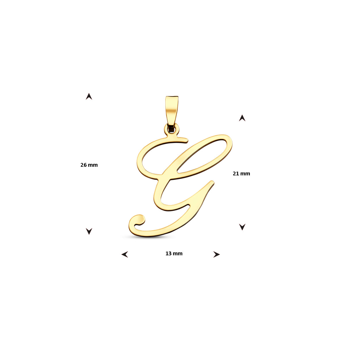Hanger sierletter G 21 mm 14K geelgoud #Letter_G