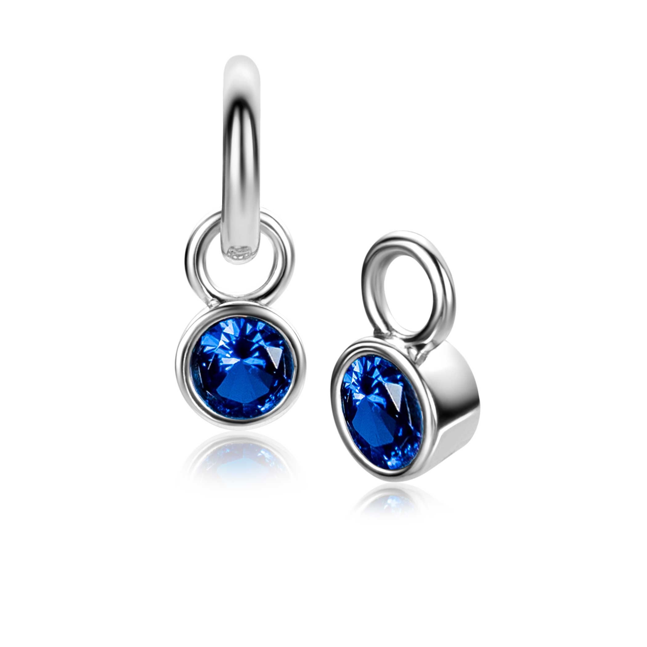 ZINZI SEPTEMBER oorbedels zilver met geboortesteen blauw saffier zirconia (excl. oorbellen)