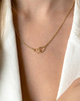 ZINZI gold plated zilveren ketting met 2 verbonden hartjes 40-45cm ZIC2513G - PansiteNederland.nl