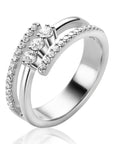 ZINZI zilveren multi-look ring (8mm breed) met 3 rijen, bezet met witte zirkonia's ZIR2645 - PansiteNederland.nl