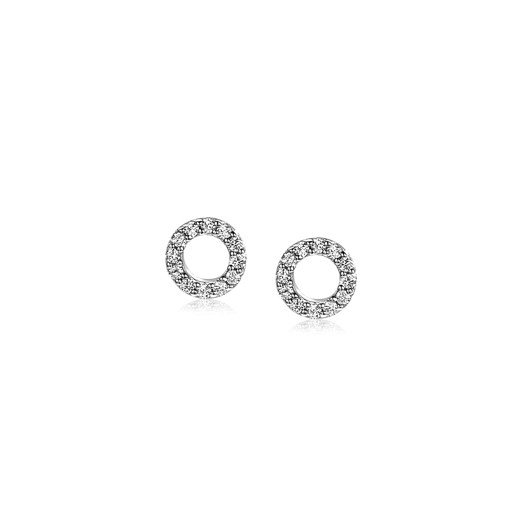 ZINZI zilveren oorknoppen open rond wit 6,5mm oorbellen - ZIO1063