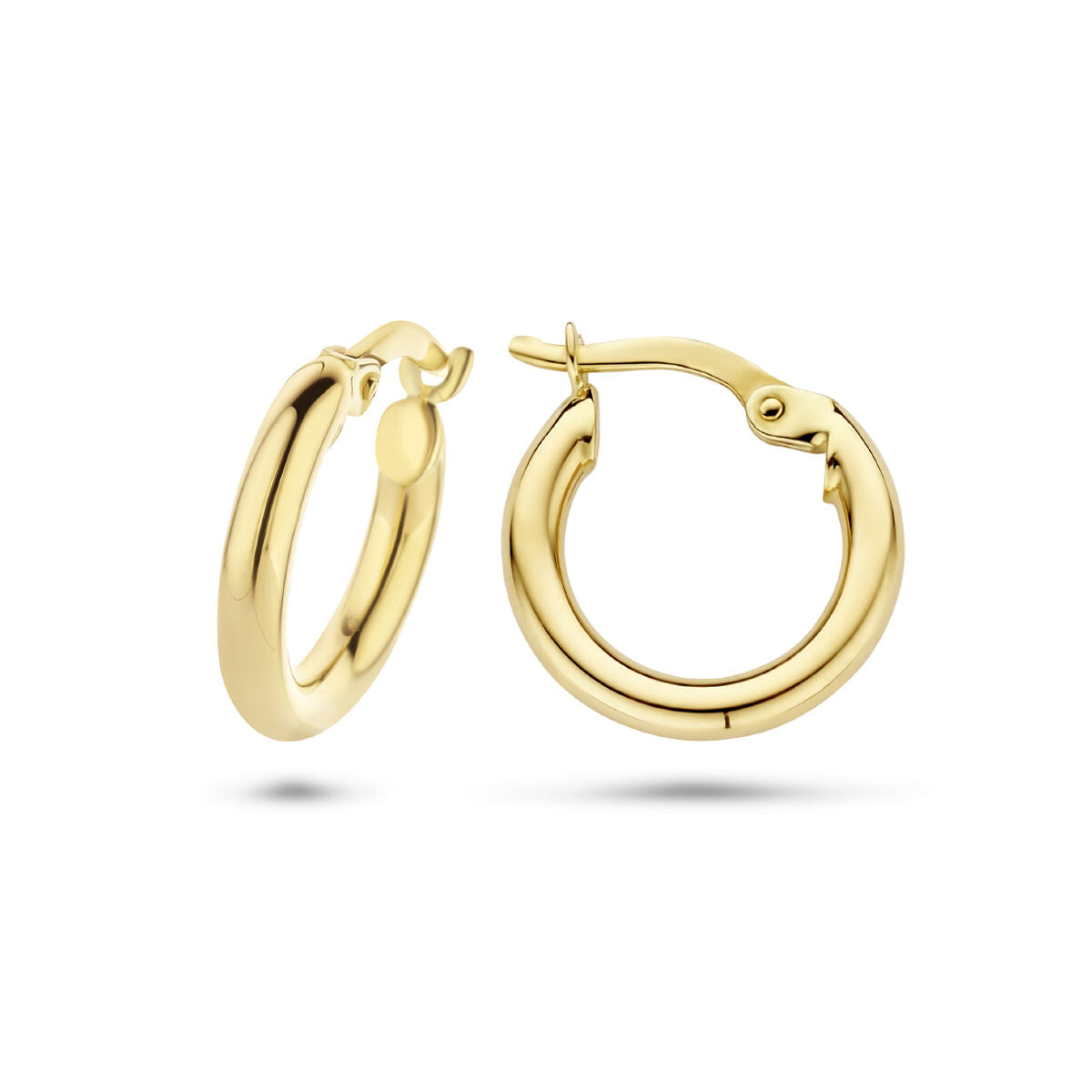 Oorbellen ronde buis 14K geelgoud