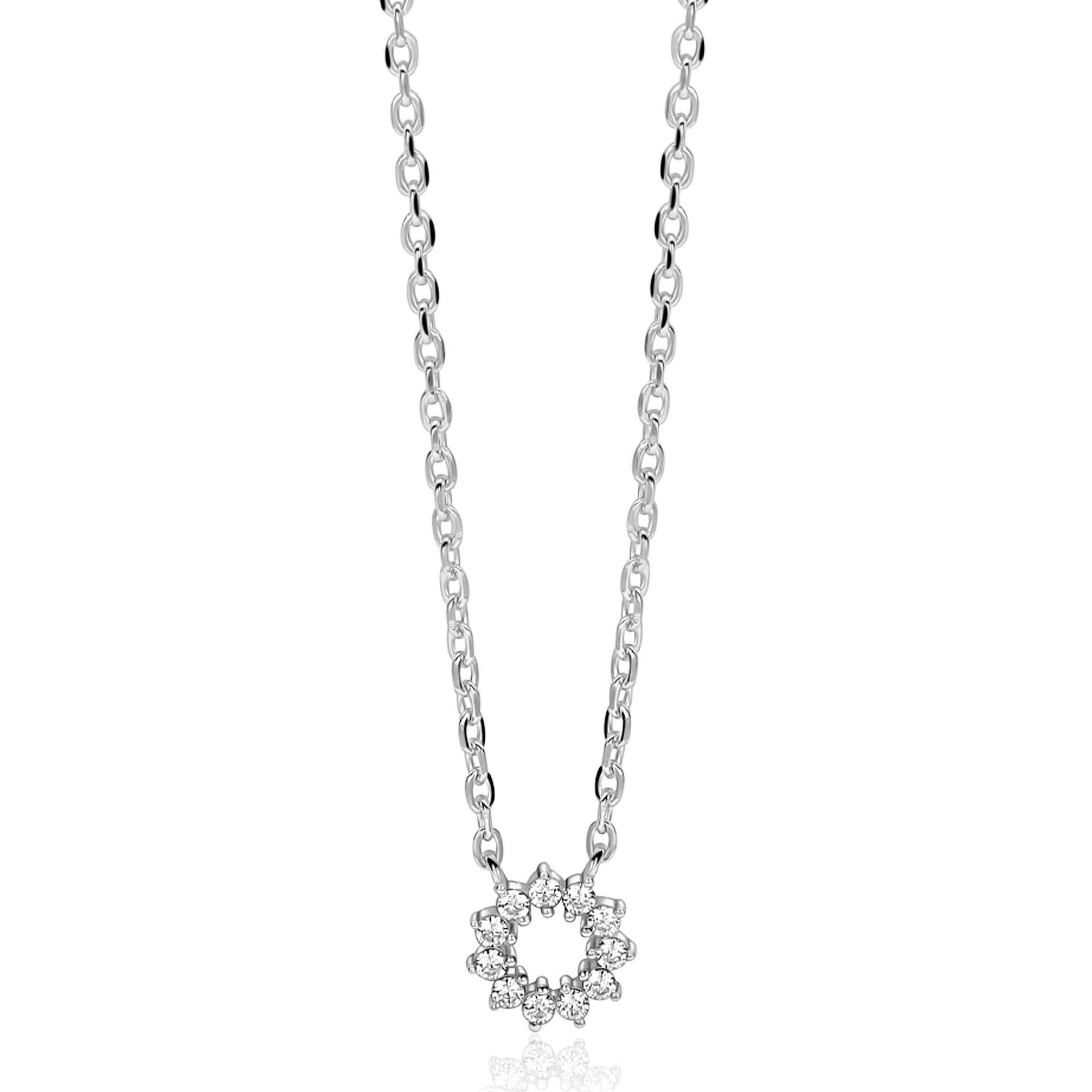 ZINZI Zilveren Ketting met Witte Zirkonia ZIC2870