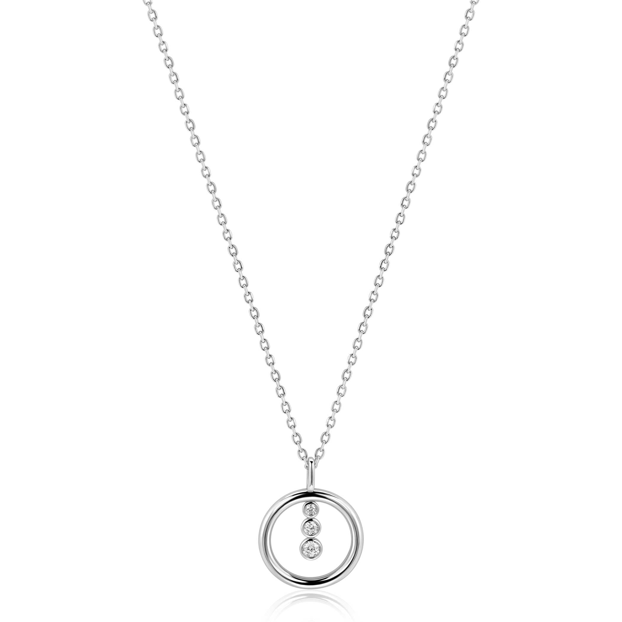 ZINZI Zilveren Ketting met Witte Zirkonia - ZIC2820