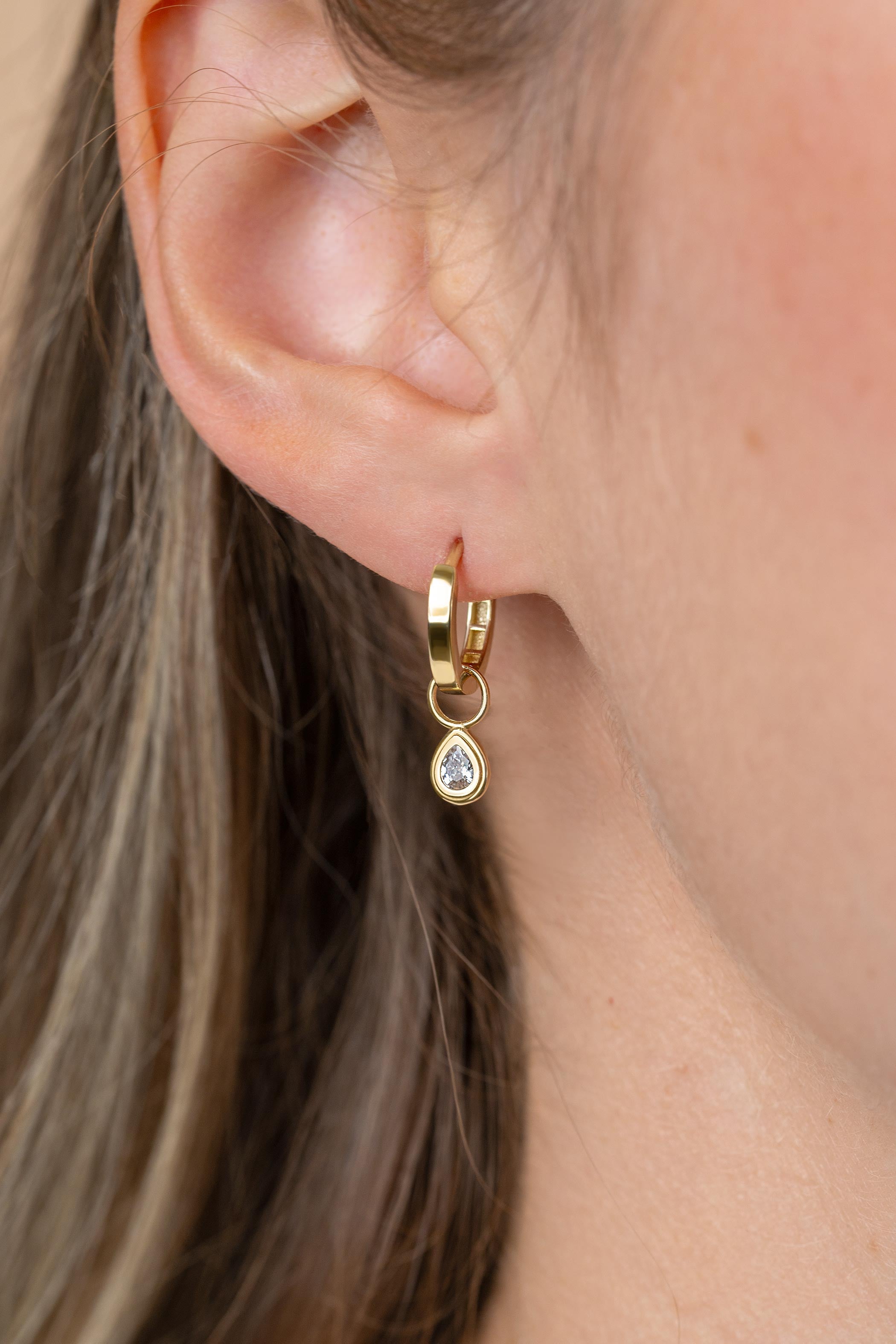 ZINZI 14K Gouden Oorbedels ZGCH559 wit