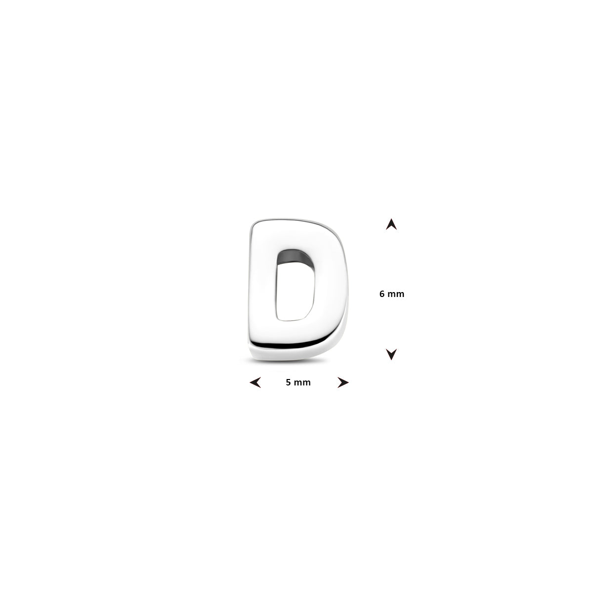 Hanger letter D 6 mm zilver #Letter_D