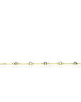 ZINZI gold plated zilveren armband met ronde en vierkante zettingen jeansblauw en witgrijs 17-20cm ZIA2526G
