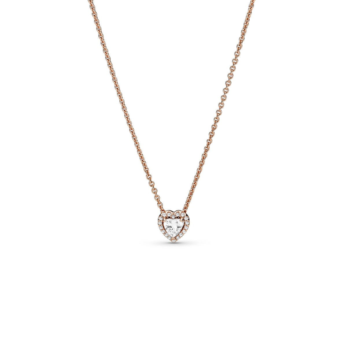 Pandora Sprankelende Hartketting roségoudverguld