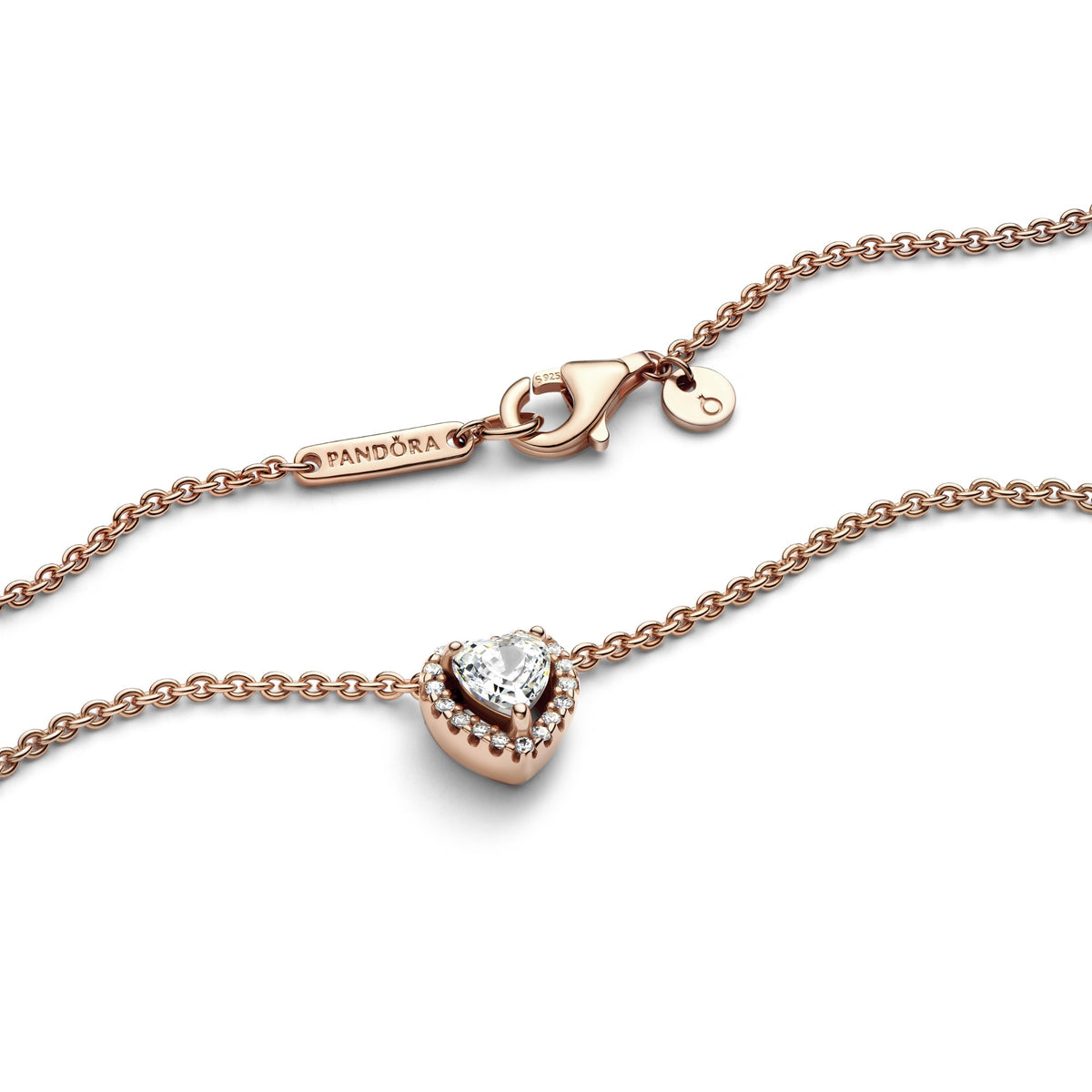 Pandora Sprankelende Hartketting roségoudverguld 388425C01