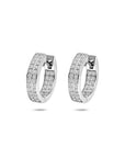 Zilveren gerhodineerde klapoorringen zirkonia 15 mm - 1341482