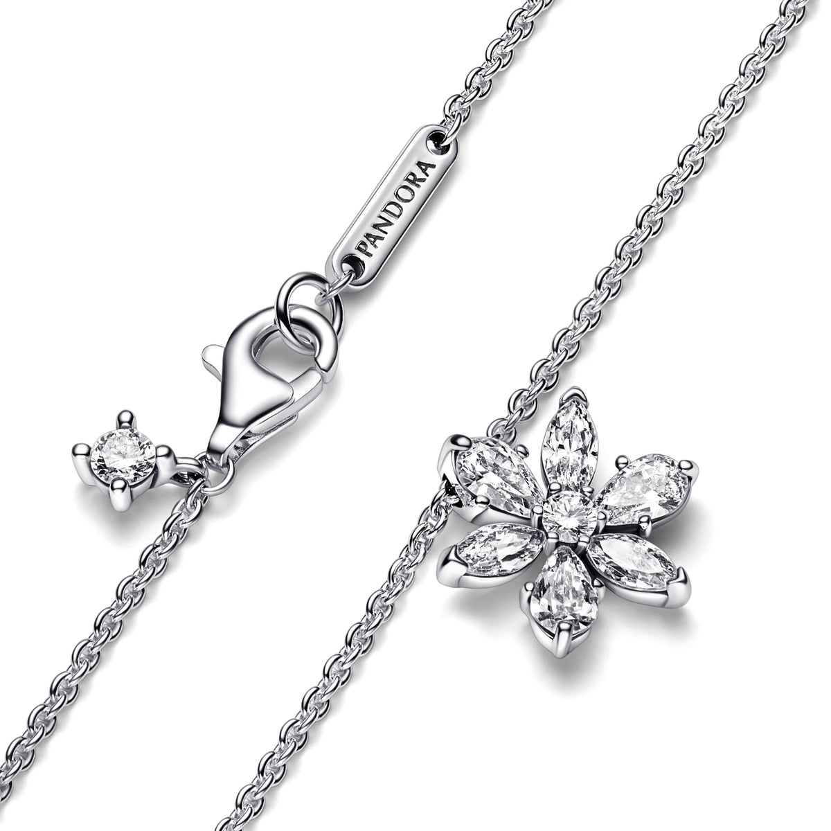 Pandora Sprankelende Herbarium Cluster Ketting met Hanger zilver 392387C01