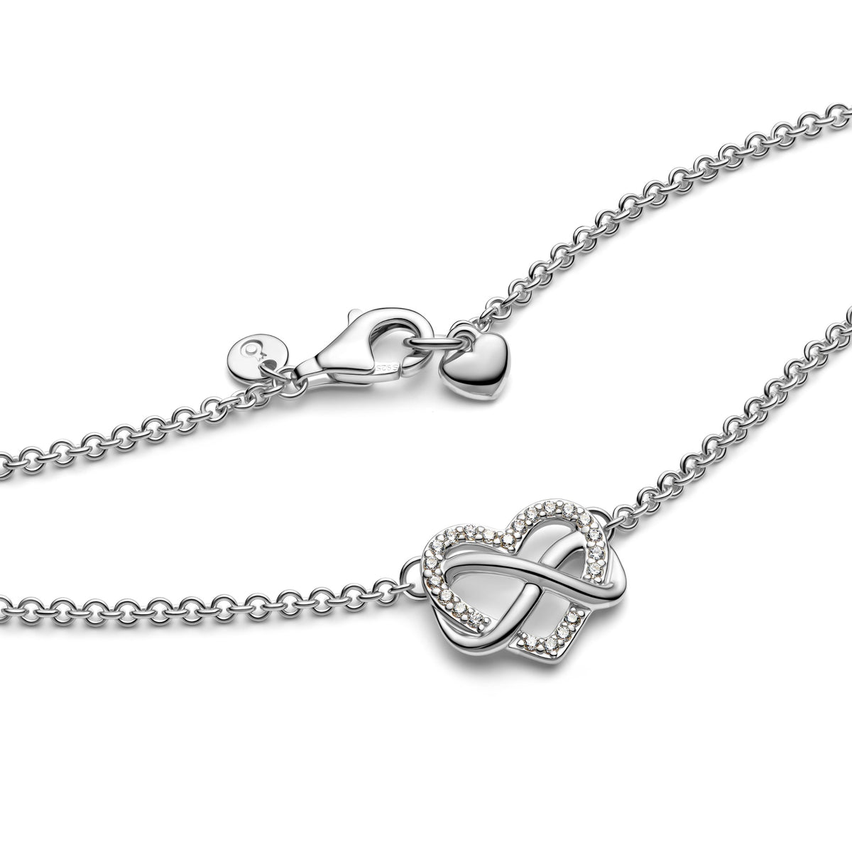 Pandora Sprankelende Oneindigheid Hart Halsketting zilver 392666C01