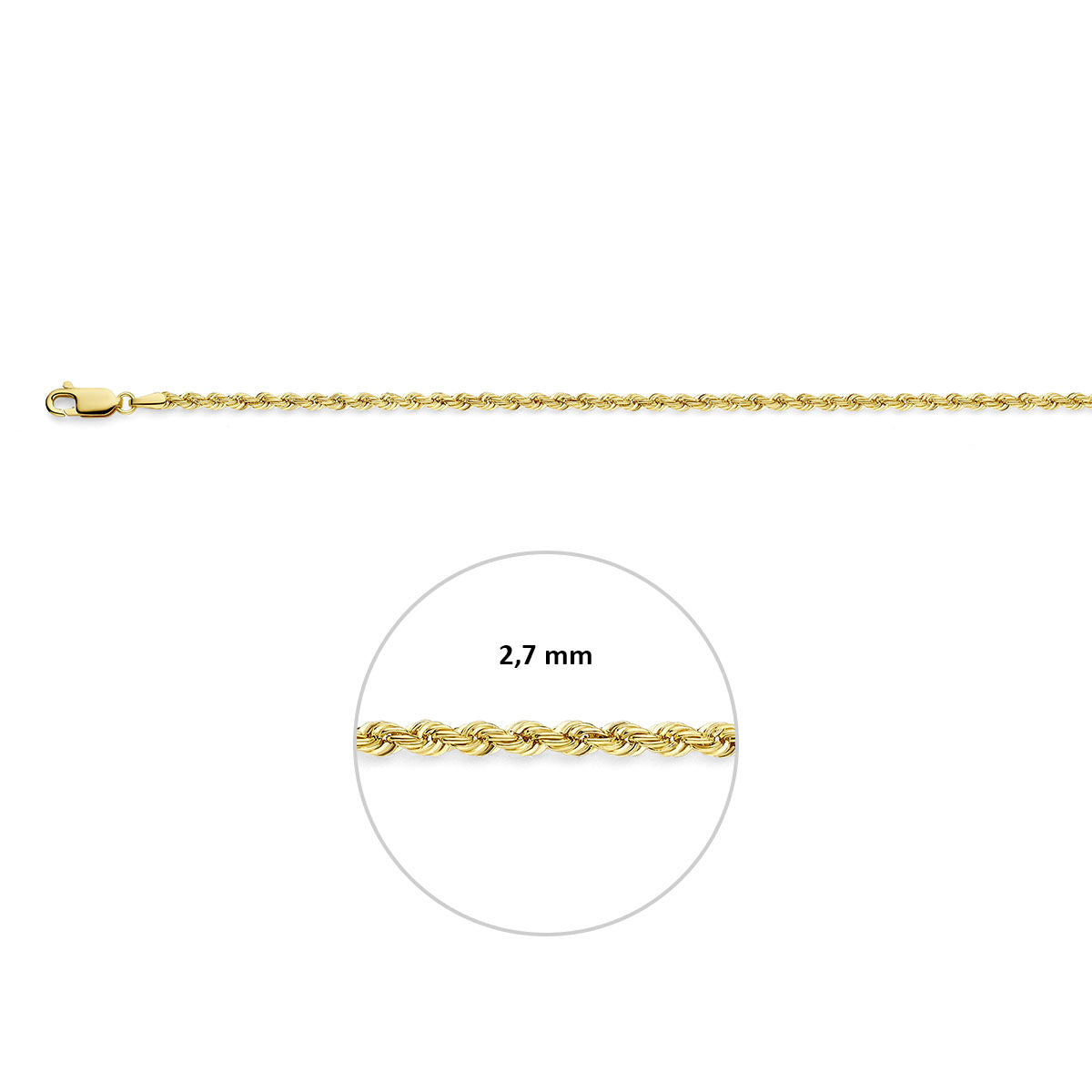 Fantasy Collection Koord 2,7 mm 14K geelgoud