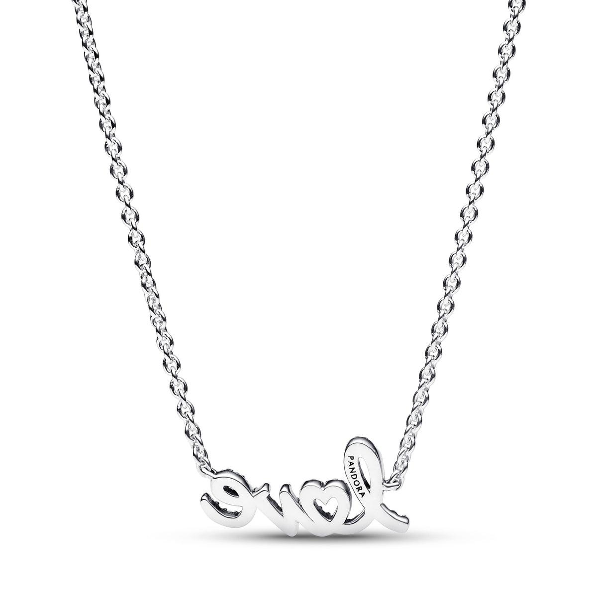 Pandora Sprankelende halsketting love handgeschreven zilver 393076C01