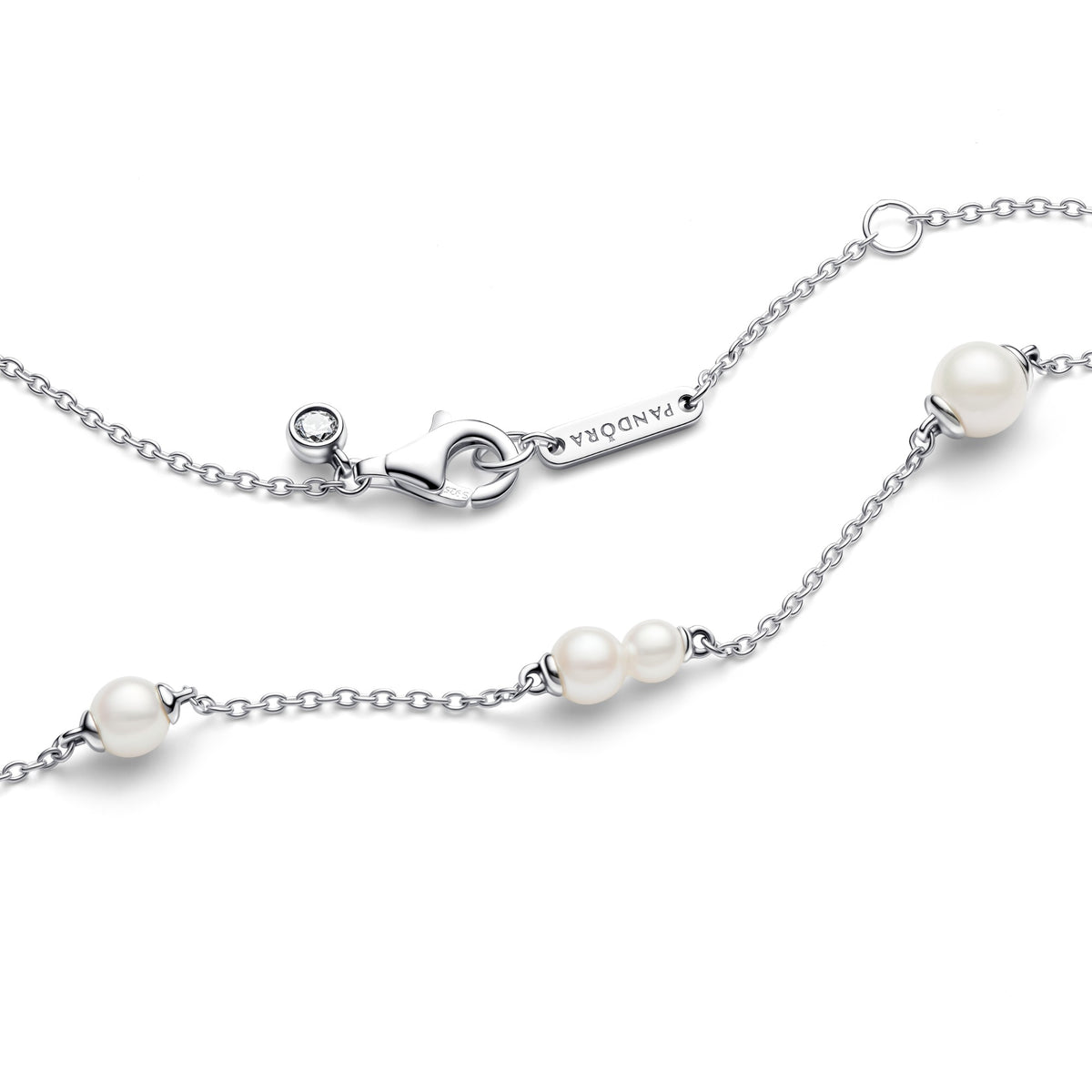 Pandora Behandelde Gecultiveerde Zoetwaterparel Schakelketting zilver 393175C01