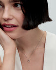 Pandora ESSENCE Zilveren ketting met Witte Zoetwaterparel en Helder Zirkonia | 45 cm - 393303C01 - PansiteNederland.nl