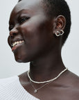 Pandora ESSENCE Zilveren ketting met Witte Zoetwaterparel en Helder Zirkonia | 45 cm - 393303C01 - PansiteNederland.nl