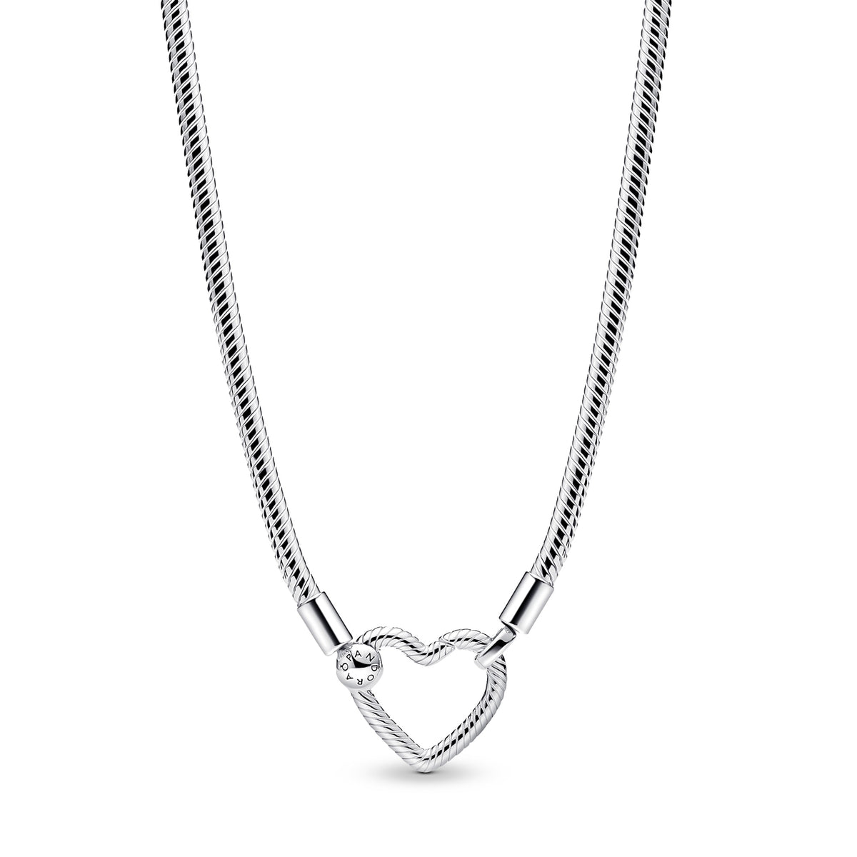 Pandora Snake Chain-halsketting met hartsluiting