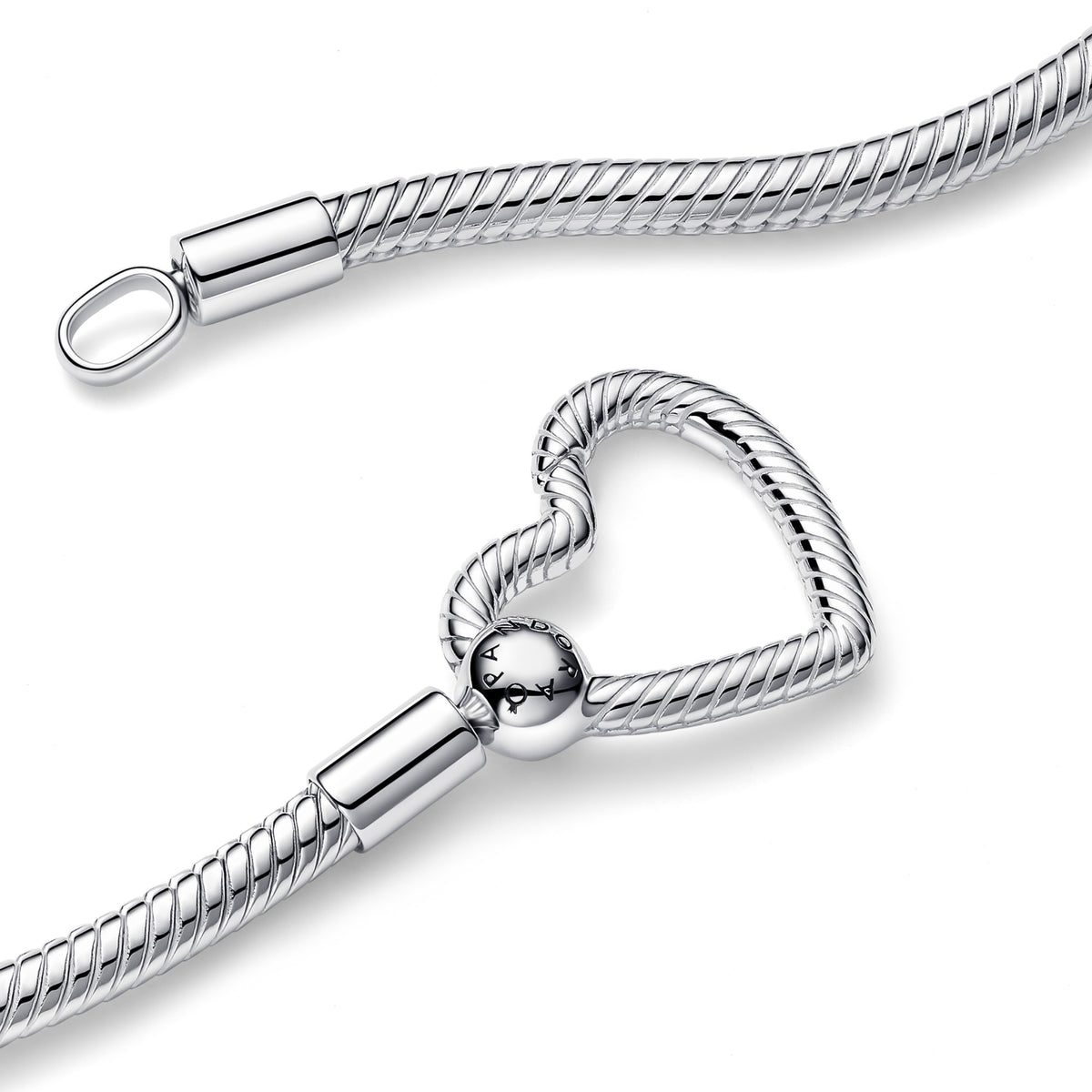 Pandora Snake Chain-halsketting met hartsluiting 393377C00