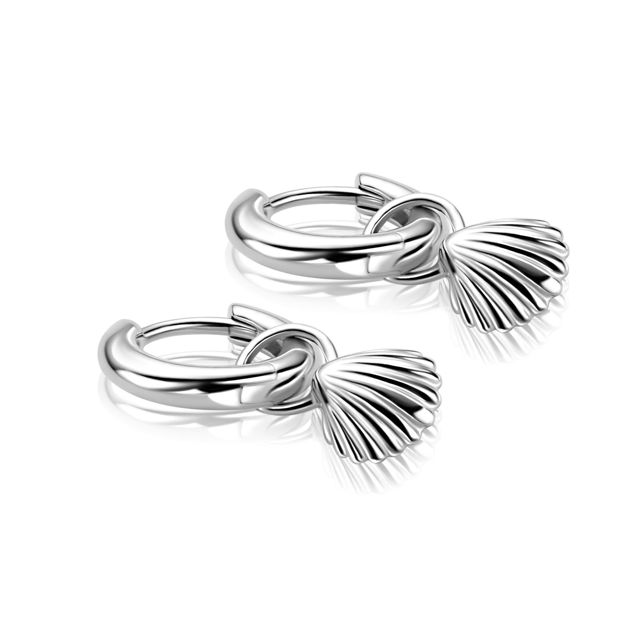 ZINZI zilveren oorbedels schelp 8mm ZICH2732 (zonder oorringen) - PansiteNederland.nl