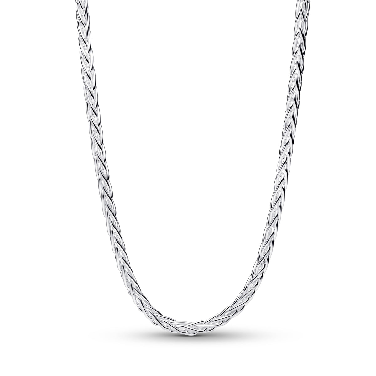 Pandora Pavé Sluiting Foxtail Halsketting met Bedel zilver 394463C01
