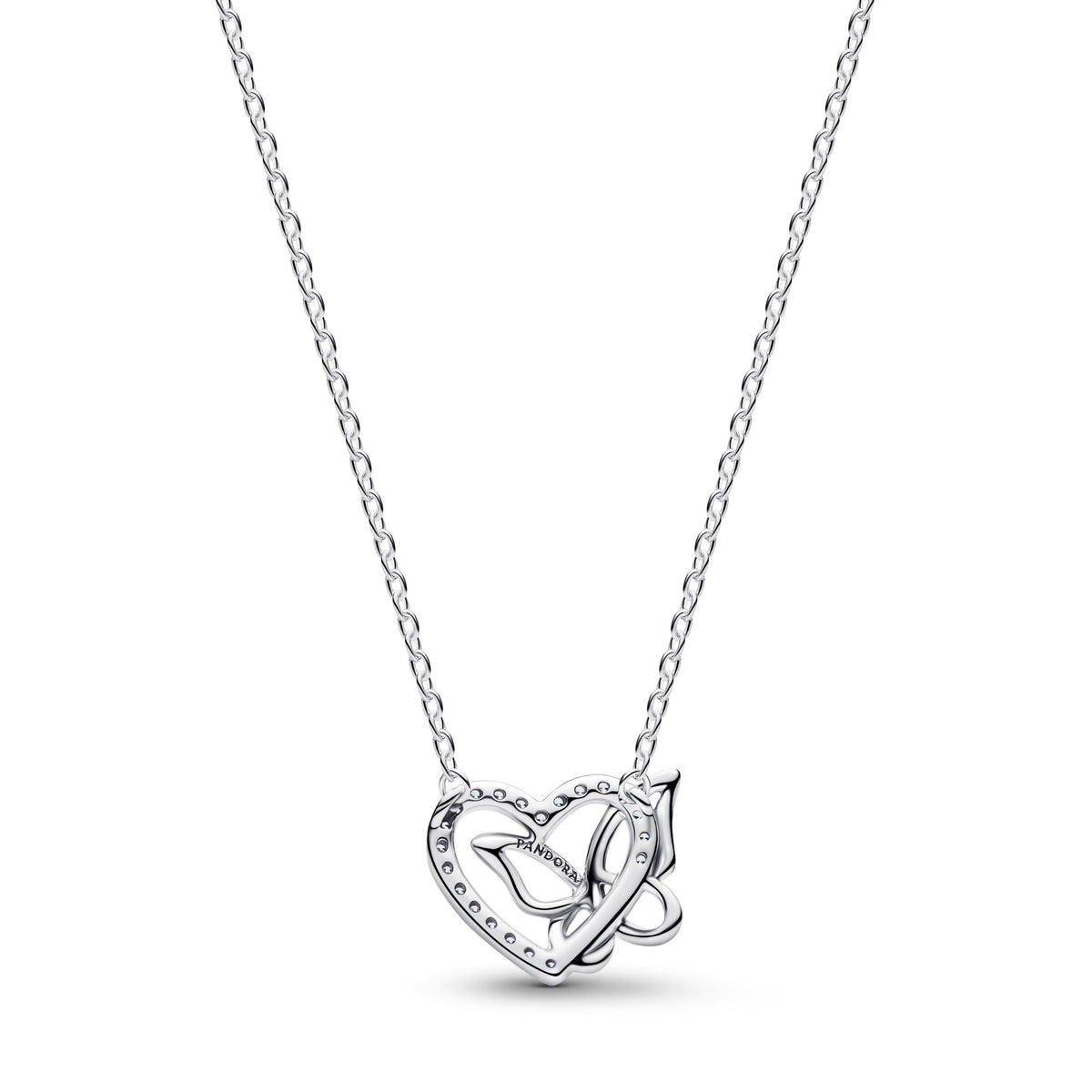 Pandora Verstrengeld Hart & Vlinder Ketting met Hanger zilver 394477C01