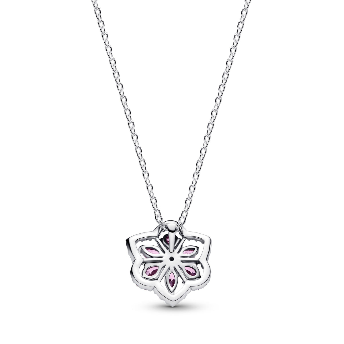 Pandora Sprankelende Roze Herbarium Bloem Ketting met Hanger zilver 394576C01