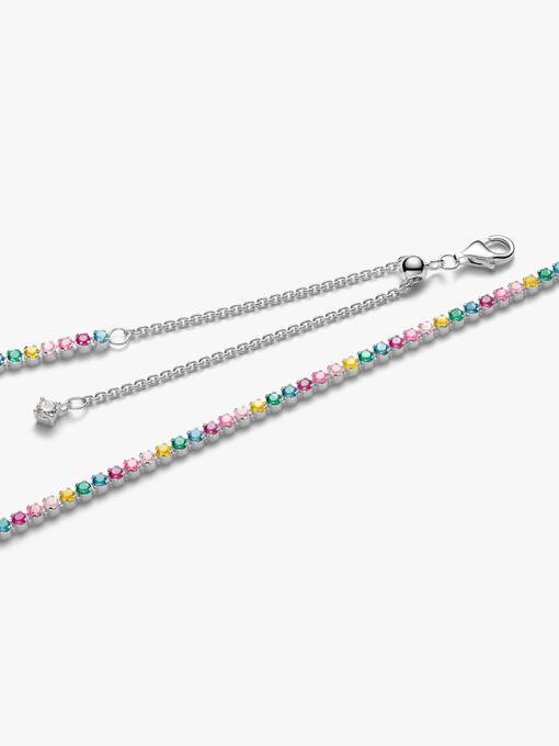Pandora Regenboog Tennis Halsketting zilver 394648C01