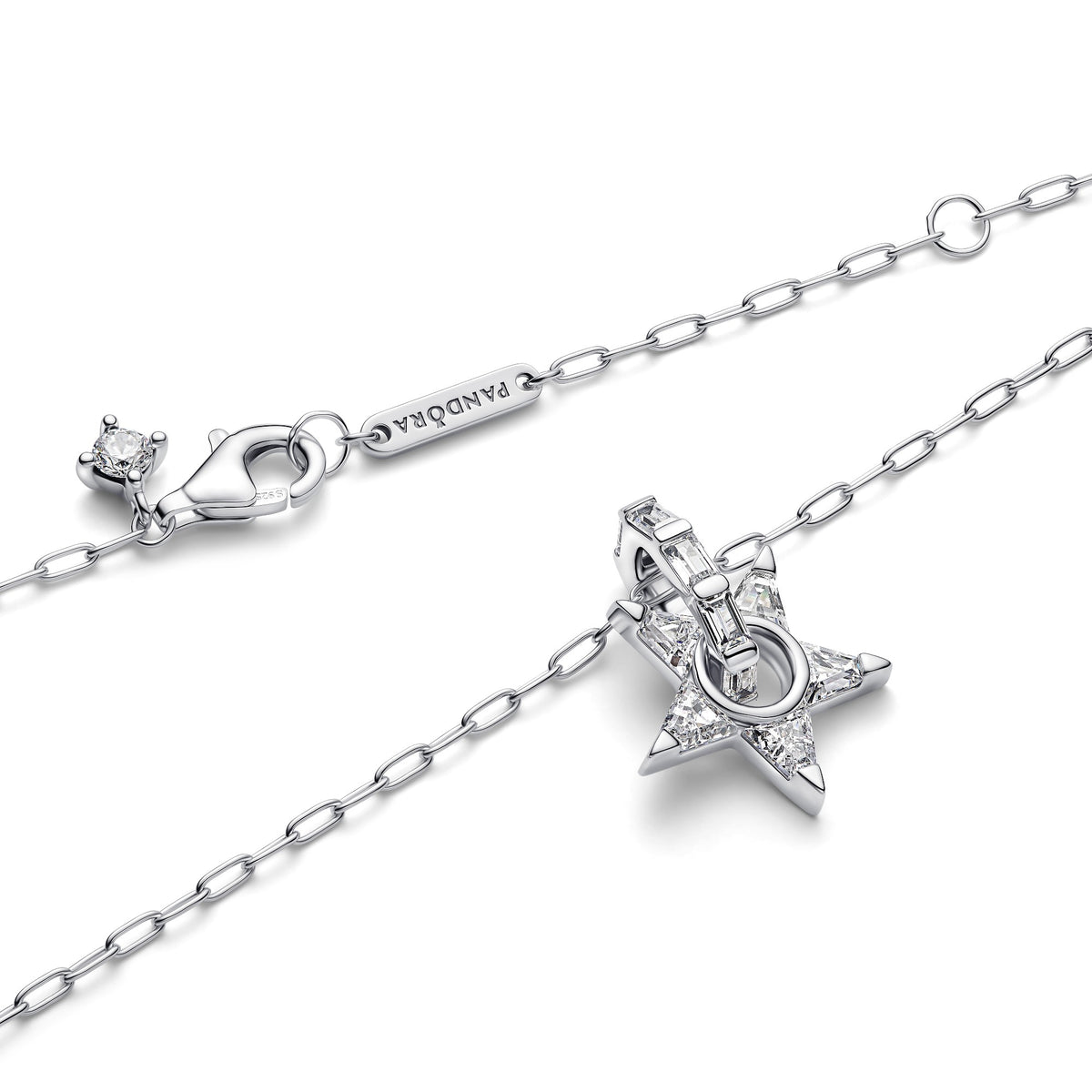 Pandora Sprankelende Stella Opengewerkte Ketting met Hanger zilver
