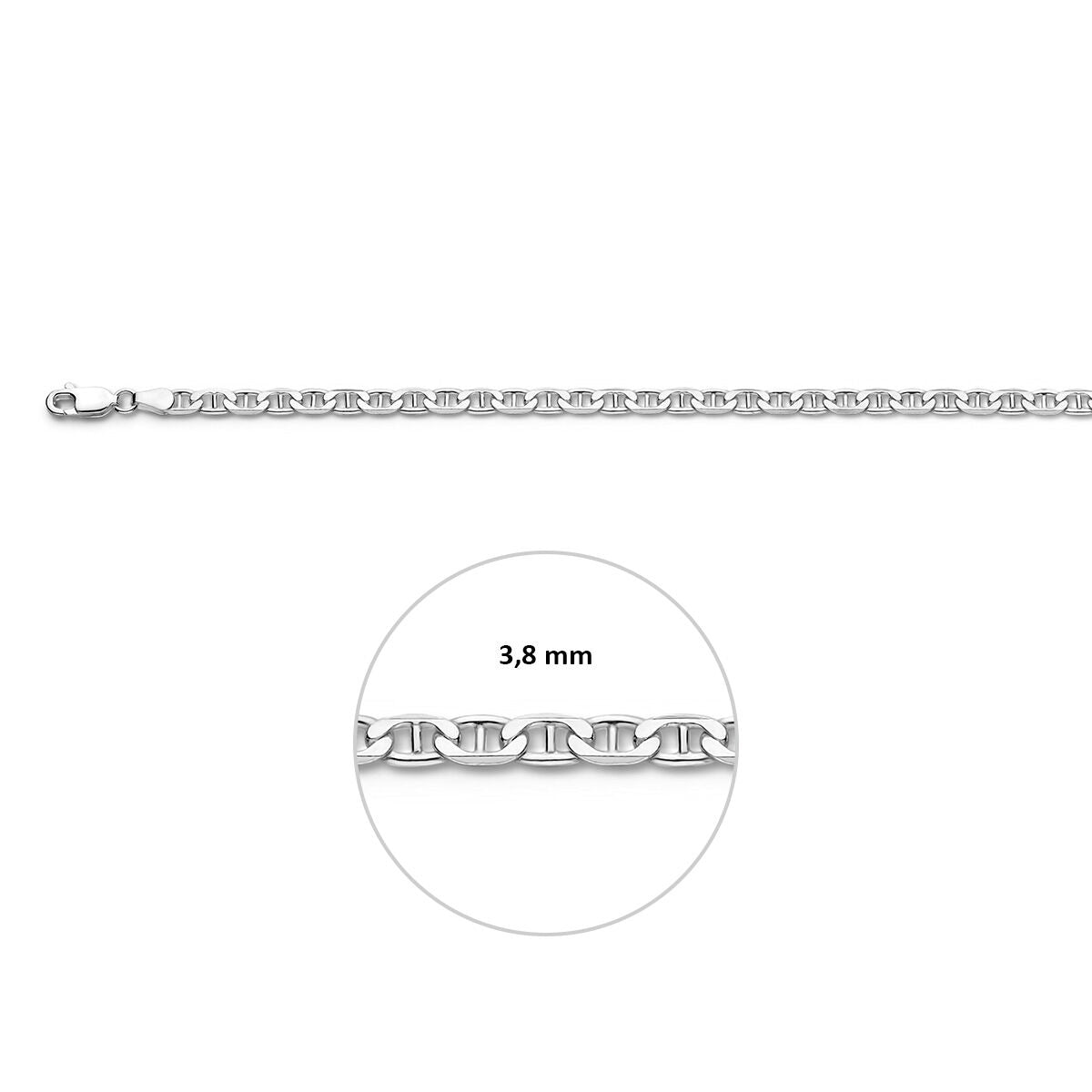 Anker 3,8 mm zilver wit